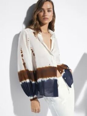Silk & Cotton Blouse - New - massimo dutti